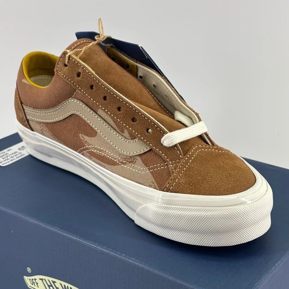 Vans Lx Old Skool 36 Men 7.5 Desert Chipmunk Camo Suede Sneakers New VN000D9RF06